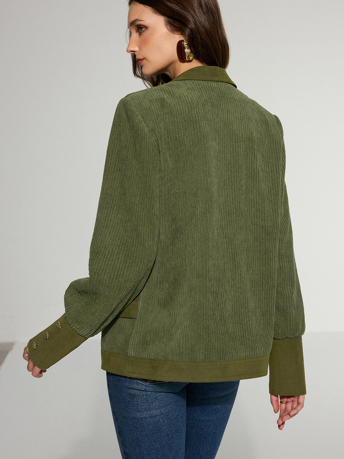 Mikaela | Corduroy Lapel Metal Button Blazer 5