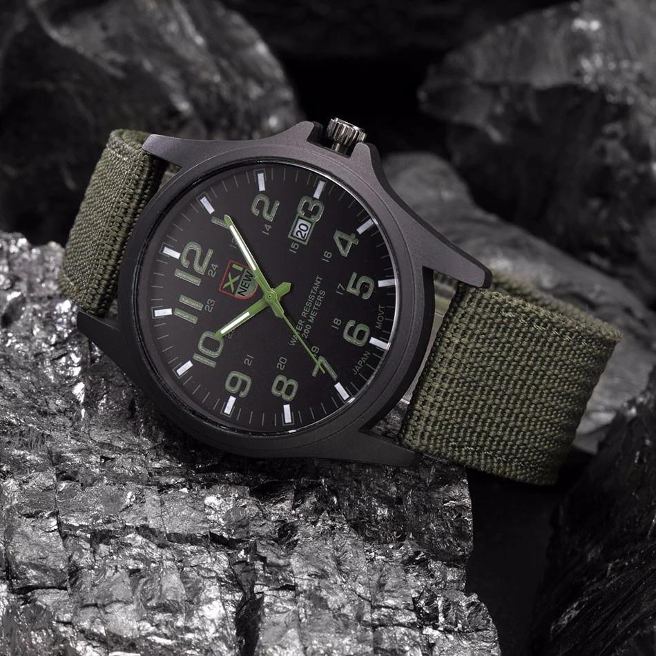 Military Style Robust Watch with Illuminated Dial, Water Resistant, Stopwatch, and Date Display 3