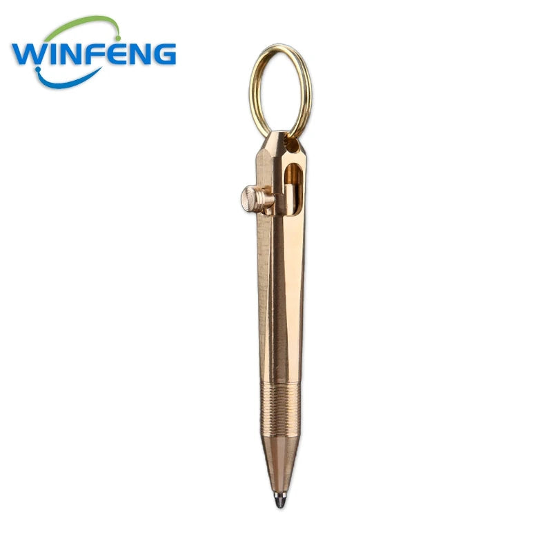 Mini Brass Tactical Pen Keychain – Durable Self-Defense Tool with Smooth Writing for Everyday Use 0