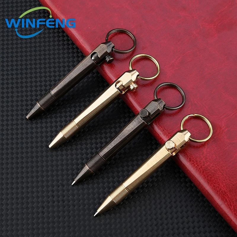 Mini Brass Tactical Pen Keychain – Durable Self-Defense Tool with Smooth Writing for Everyday Use 4