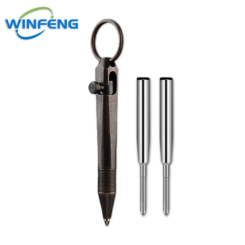 Mini Brass Tactical Pen Keychain – Durable Self-Defense Tool with Smooth Writing for Everyday Use 5