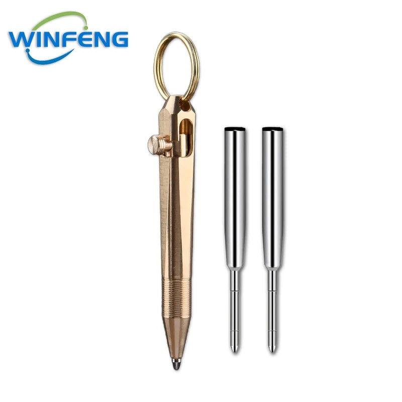 Mini Brass Tactical Pen Keychain – Durable Self-Defense Tool with Smooth Writing for Everyday Use 7