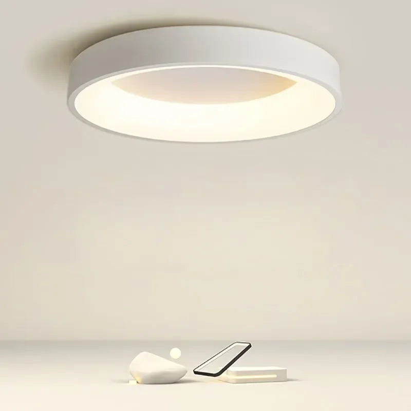 Minimalist LED Flush Mount Ceiling Light – Scandinavian Design for Soft Illumination, 30cm Diameter Ceiling Light Fixture 0
