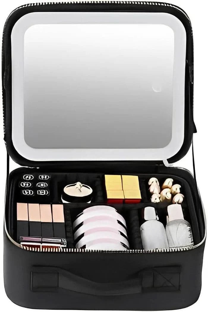 MirrorGlam | LED Light Makeup Bag with Mirror for On-the-Go Styling 4