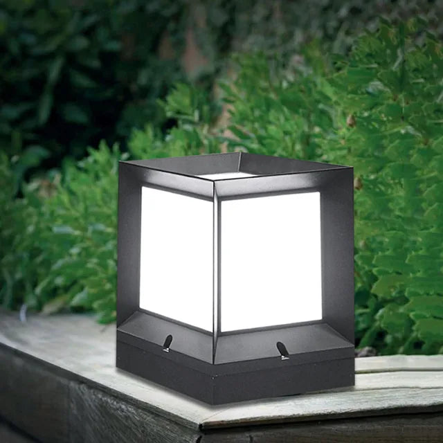 Modern Outdoor Lamp – Sleek Aluminum Cube Light Fixture for Garden, Terrace, and Pathway Illumination 0