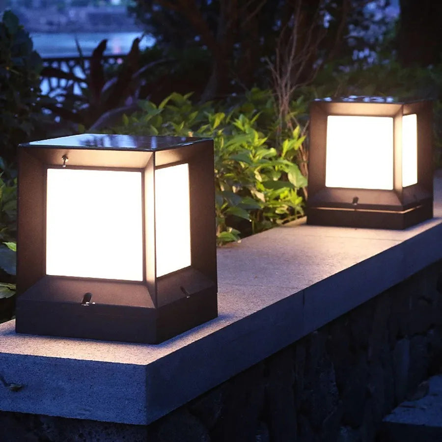 Modern Outdoor Lamp – Sleek Aluminum Cube Light Fixture for Garden, Terrace, and Pathway Illumination 2
