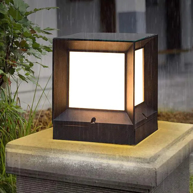 Modern Outdoor Lamp – Sleek Aluminum Cube Light Fixture for Garden, Terrace, and Pathway Illumination 7
