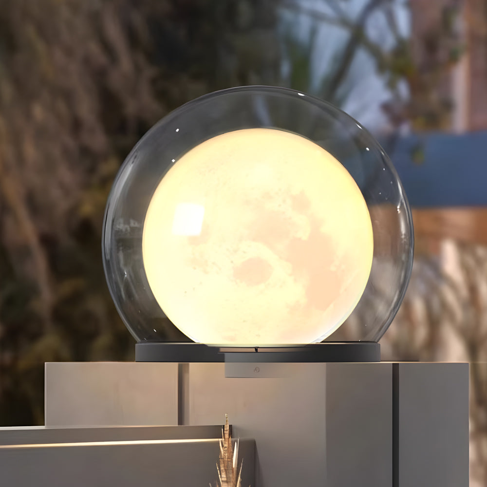 Modern Outdoor Solar Pillar Lamp - Weatherproof Garden Light with Dual-Layer Moonlight Design 1