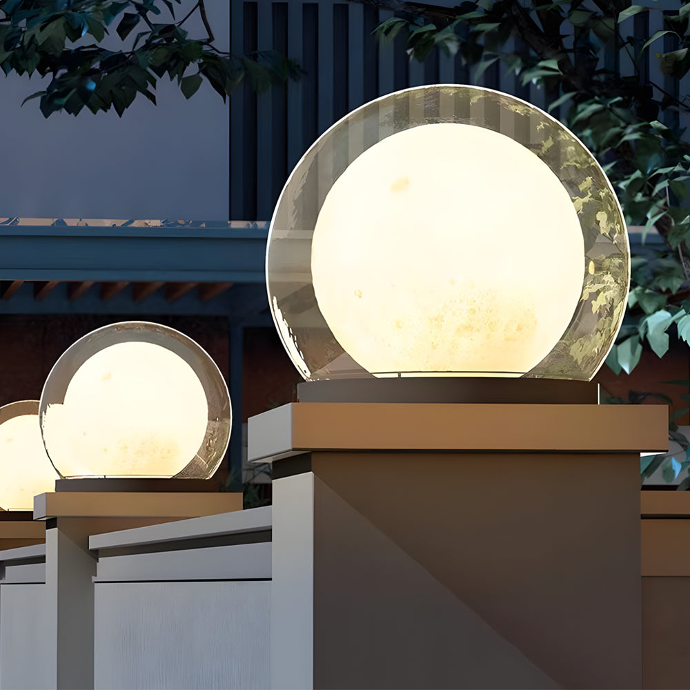 Modern Outdoor Solar Pillar Lamp - Weatherproof Garden Light with Dual-Layer Moonlight Design 3