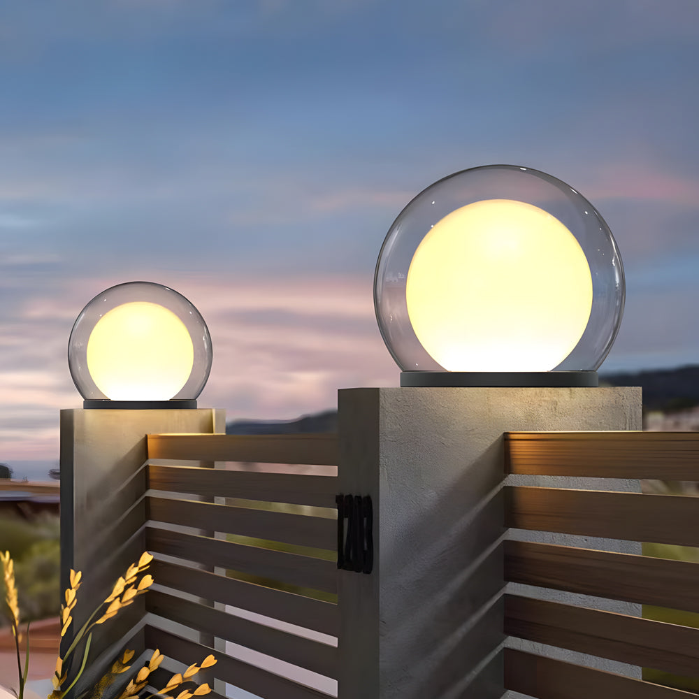 Modern Outdoor Solar Pillar Lamp - Weatherproof Garden Light with Dual-Layer Moonlight Design 4