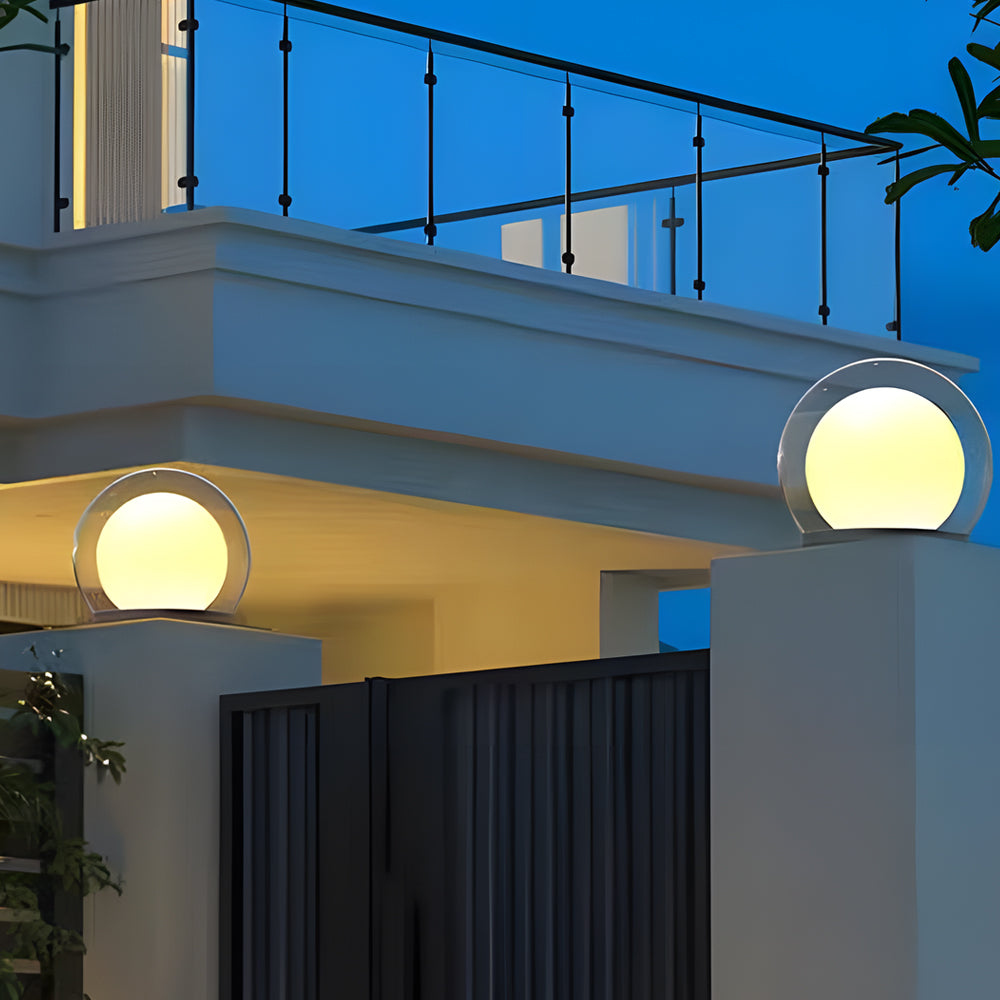 Modern Outdoor Solar Pillar Lamp - Weatherproof Garden Light with Dual-Layer Moonlight Design 6