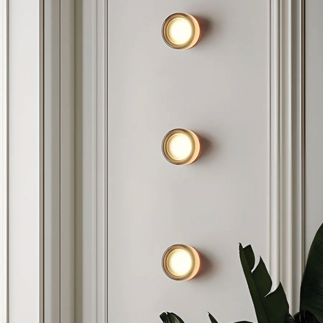 Modern Wall Light Elegant Dimpled Design Metal and Glass Sconce 1