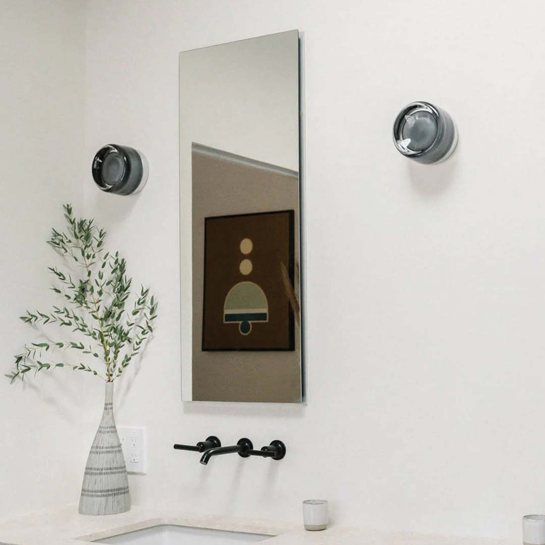 Modern Wall Light Elegant Dimpled Design Metal and Glass Sconce 2
