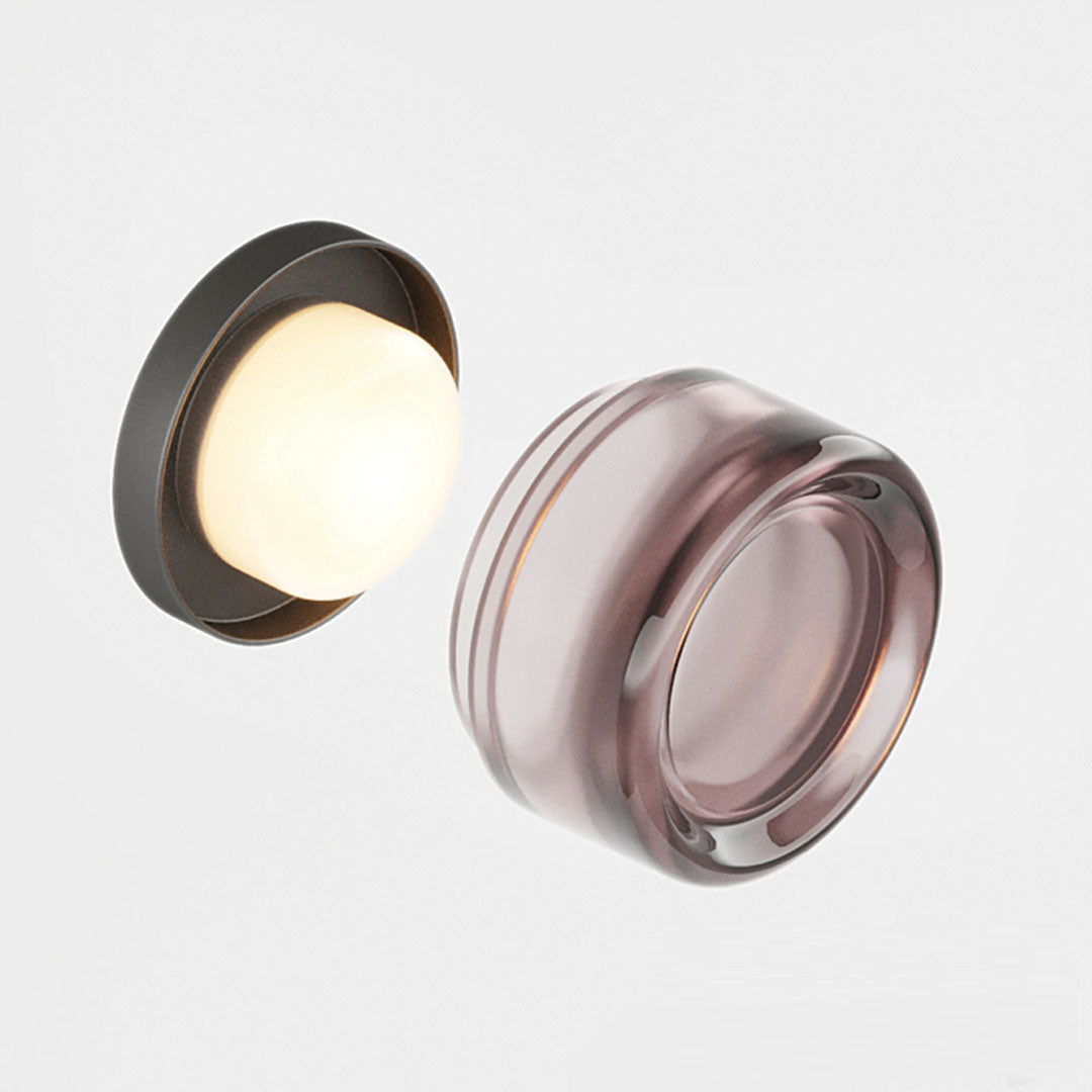 Modern Wall Light Elegant Dimpled Design Metal and Glass Sconce 7