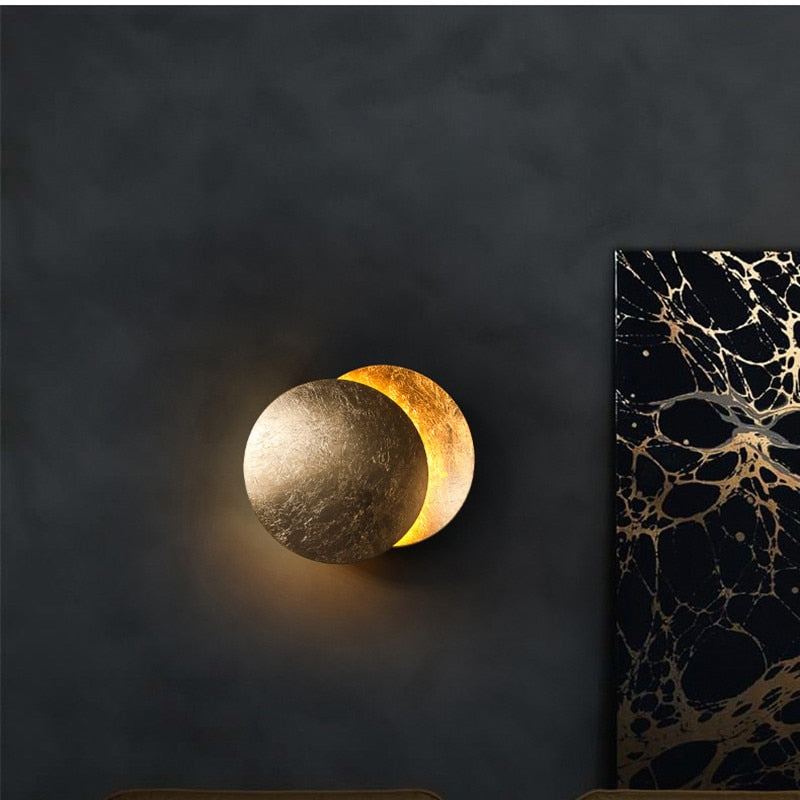 Modern Wall Sconce Lighting Metal LED Solar Eclipse Design Decorative Wall Lamp 1