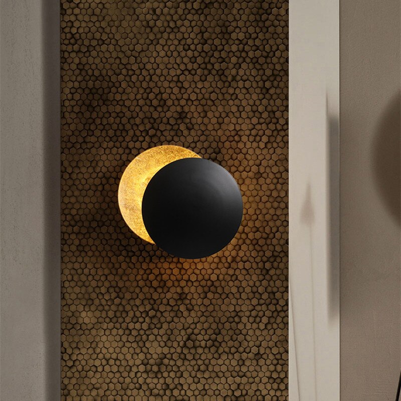 Modern Wall Sconce Lighting Metal LED Solar Eclipse Design Decorative Wall Lamp 3