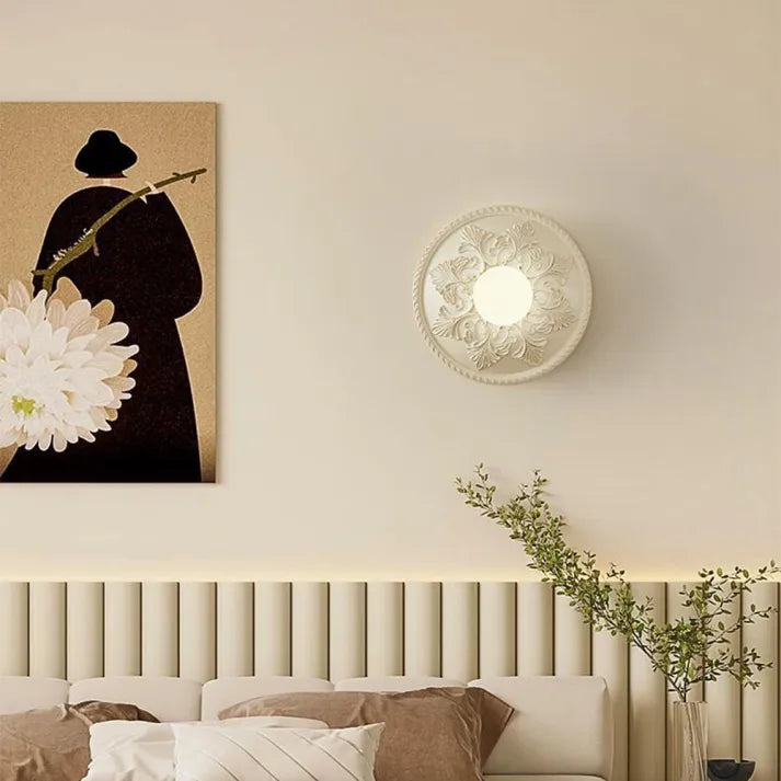 Modern Wall Sconce Milky Coffee Resin Contemporary Design Lighting 5