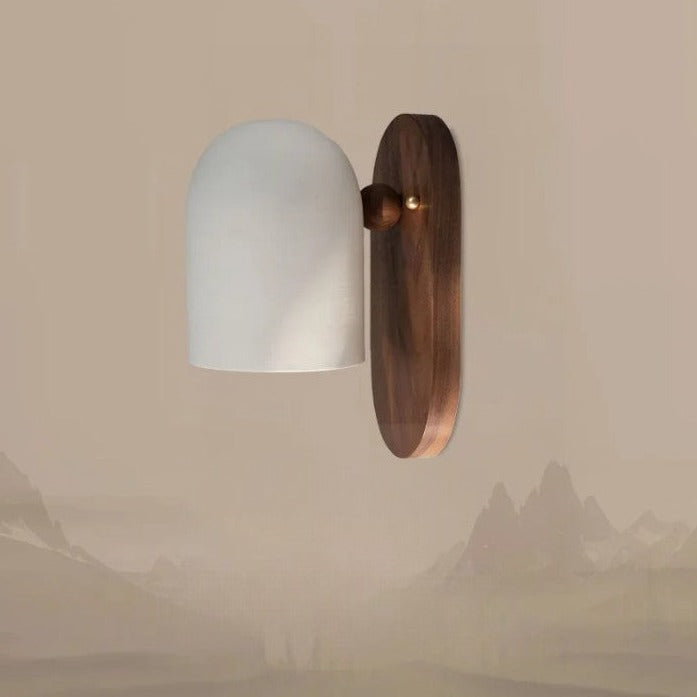 Modern Wall Sconce Walnut Wood Iron Elegant Design Energy Efficient 0