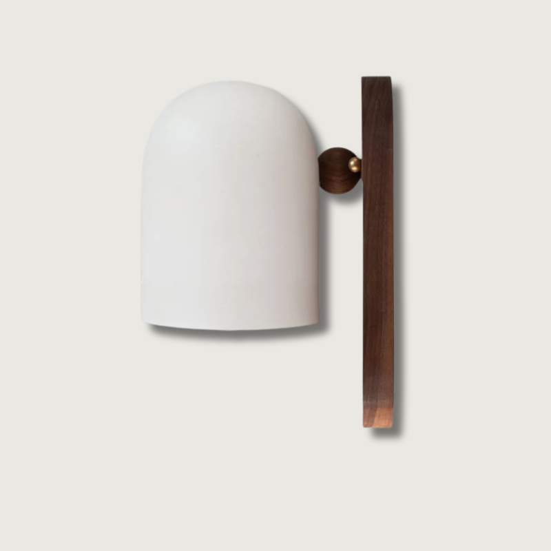 Modern Wall Sconce Walnut Wood Iron Elegant Design Energy Efficient 1