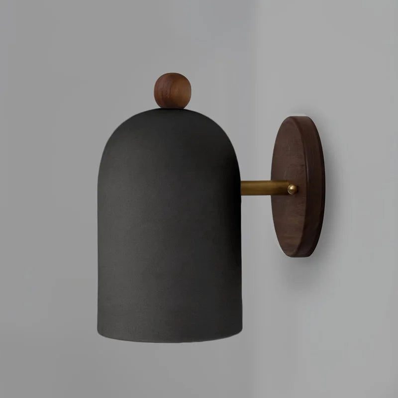 Modern Wall Sconce Walnut Wood Iron Elegant Design Energy Efficient 2
