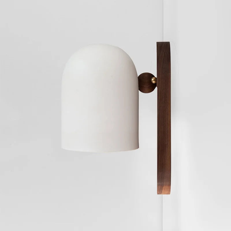 Modern Wall Sconce Walnut Wood Iron Elegant Design Energy Efficient 3