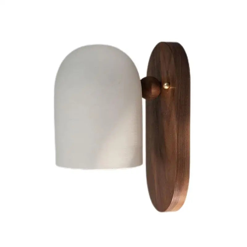 Modern Wall Sconce Walnut Wood Iron Elegant Design Energy Efficient 6