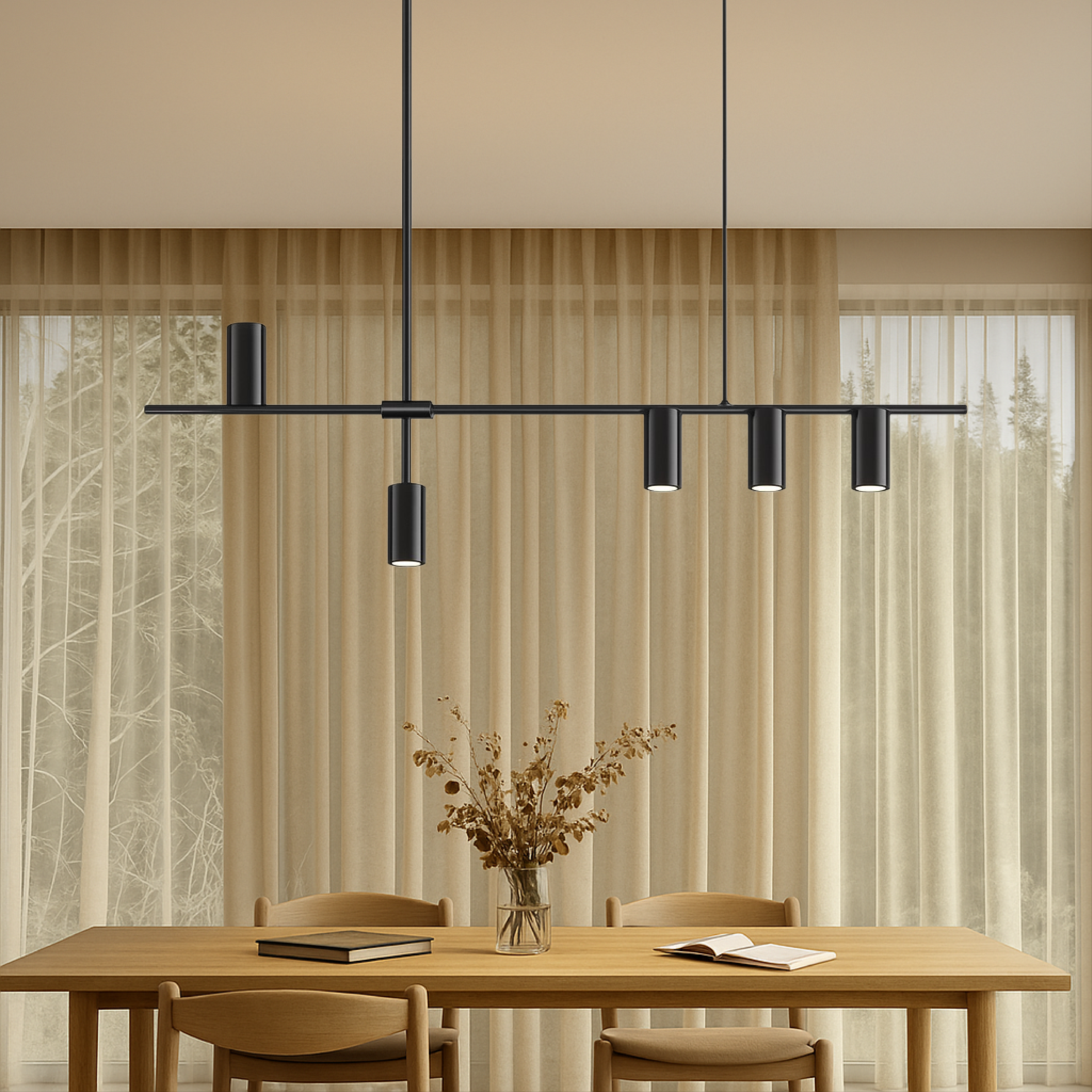 MonoGlow | Minimalist Black Kitchen Hanging Lamp 1