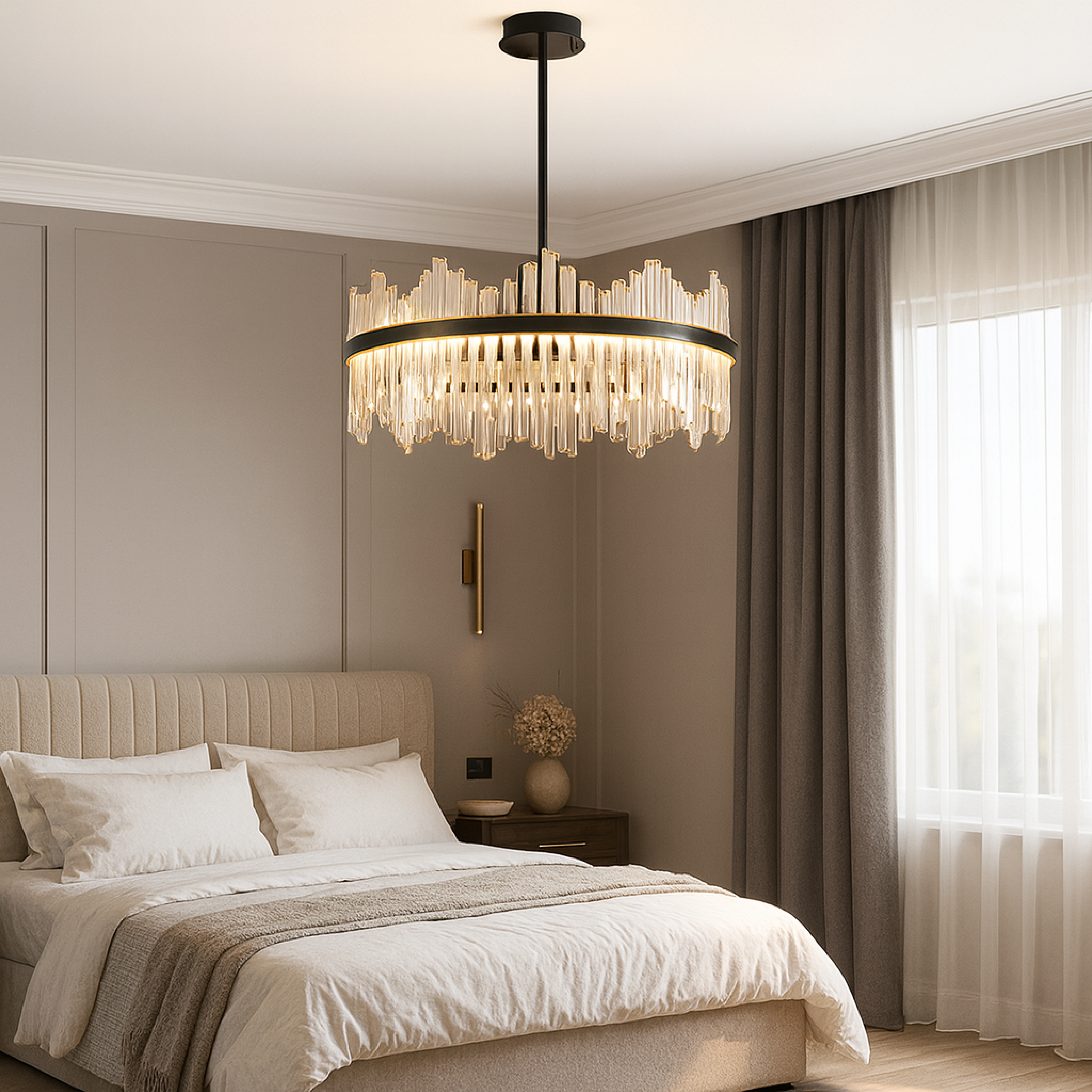 MonteLume | Modern Crystal Black Chandelier Terri 0