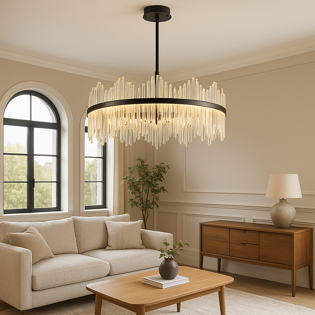 MonteLume | Modern Crystal Black Chandelier Terri 3