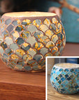 MosaicGlow | Elegant Handcrafted Glass Tealight Holder 10