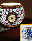 MosaicGlow | Elegant Handcrafted Glass Tealight Holder 12