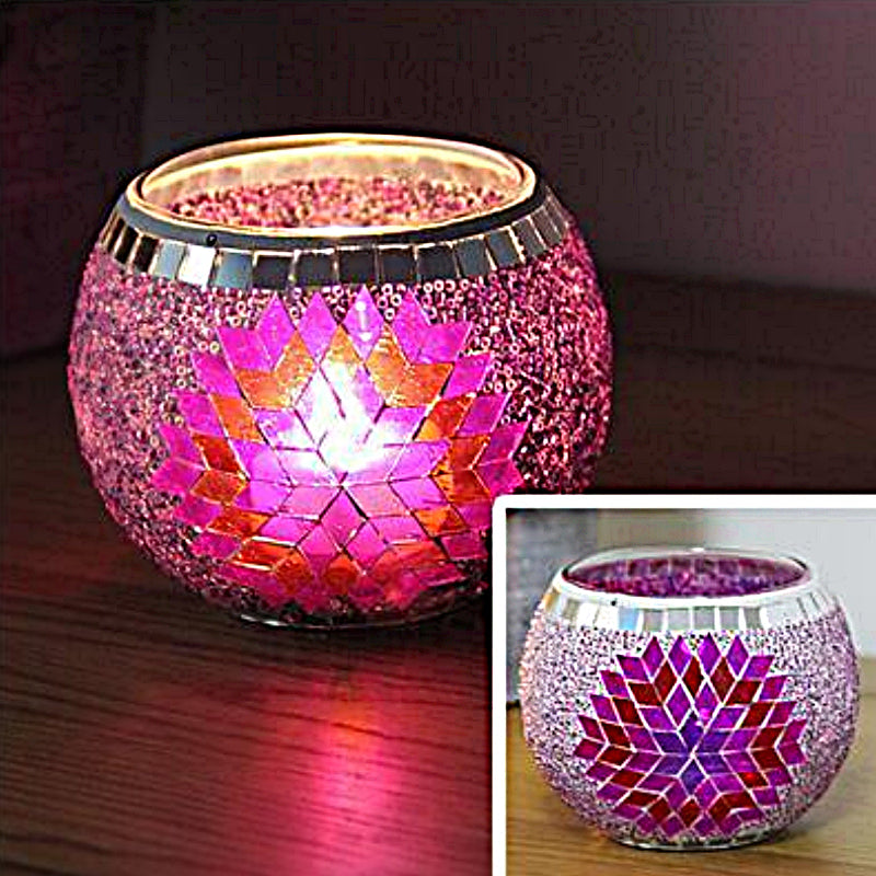 MosaicGlow | Elegant Handcrafted Glass Tealight Holder 13