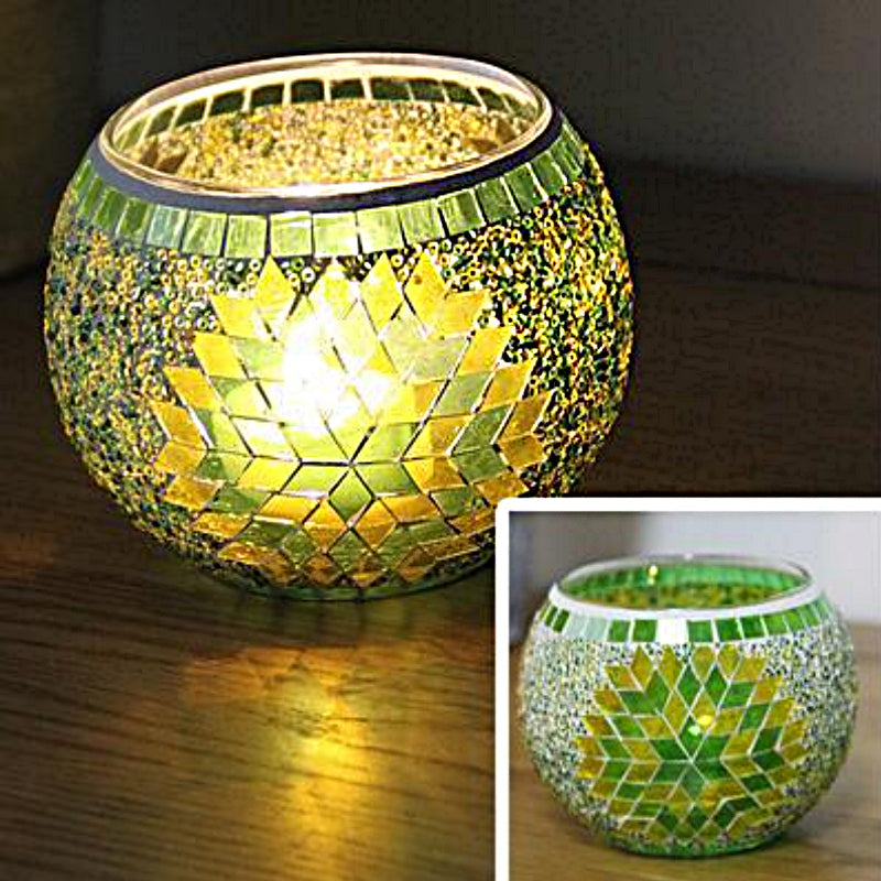 MosaicGlow | Elegant Handcrafted Glass Tealight Holder 15