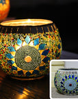 MosaicGlow | Elegant Handcrafted Glass Tealight Holder 20
