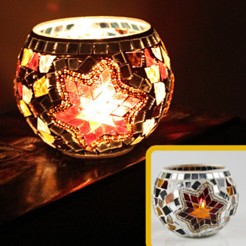MosaicGlow | Elegant Handcrafted Glass Tealight Holder 22