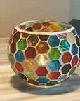 MosaicGlow | Elegant Handcrafted Glass Tealight Holder 26