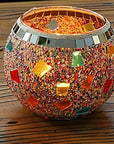 MosaicGlow | Elegant Handcrafted Glass Tealight Holder 27