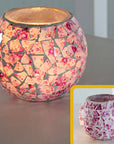 MosaicGlow | Elegant Handcrafted Glass Tealight Holder 3