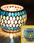 MosaicGlow | Elegant Handcrafted Glass Tealight Holder 6