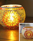 MosaicGlow | Elegant Handcrafted Glass Tealight Holder 9
