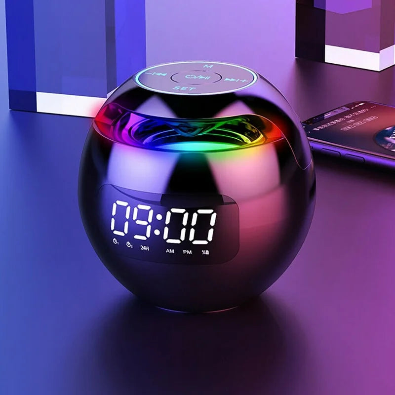 Multifunctional Bluetooth Alarm Clock Speaker with LED Display and Colorful Night Light – 2200mAh Battery 1