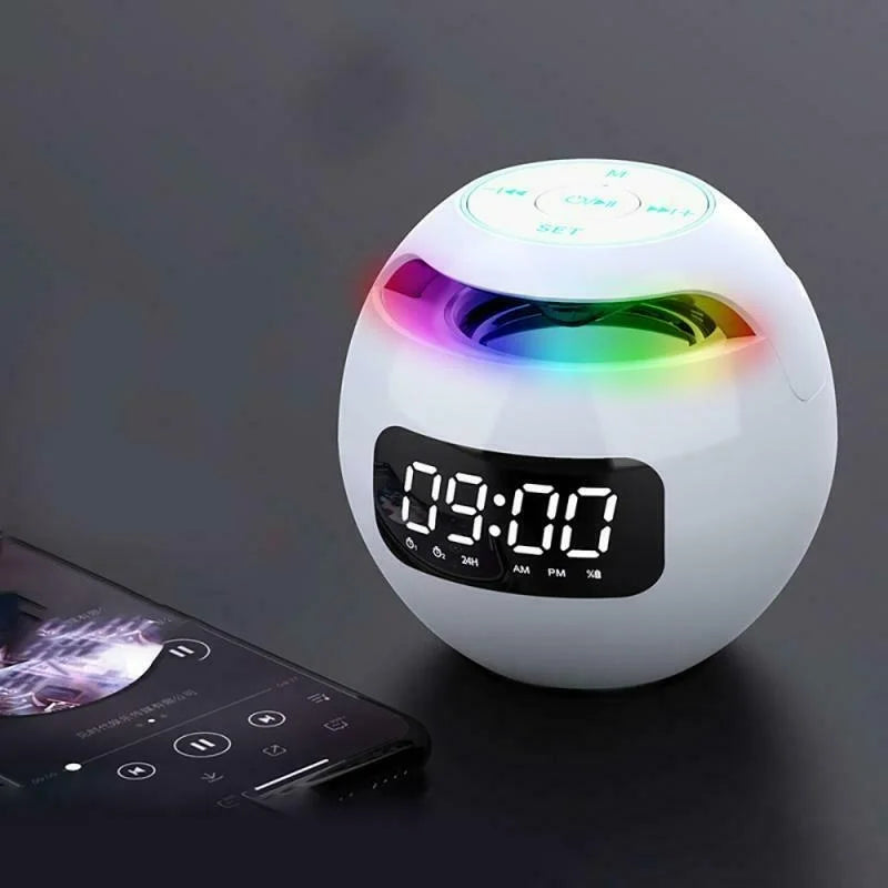 Multifunctional Bluetooth Alarm Clock Speaker with LED Display and Colorful Night Light – 2200mAh Battery 2