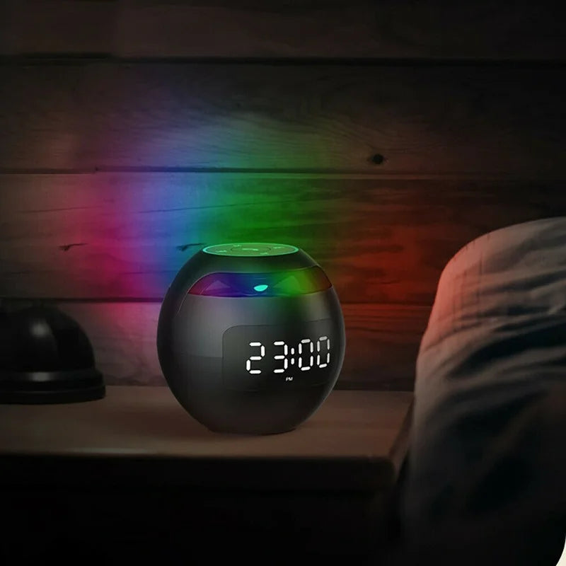 Multifunctional Bluetooth Alarm Clock Speaker with LED Display and Colorful Night Light – 2200mAh Battery 3