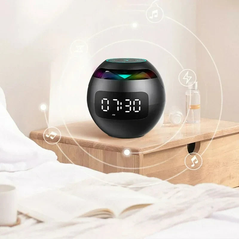 Multifunctional Bluetooth Alarm Clock Speaker with LED Display and Colorful Night Light – 2200mAh Battery 4