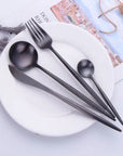 Napoli | Elegant Modern Black Stainless Steel Cutlery Set for Dining 2