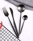 Napoli | Elegant Modern Black Stainless Steel Cutlery Set for Dining 4