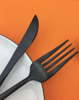 Napoli | Elegant Modern Black Stainless Steel Cutlery Set for Dining 7