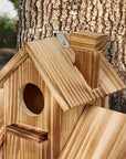 NaturNest | Charming Rustic Wooden Multi-Nest Birdhouse Feeder 3