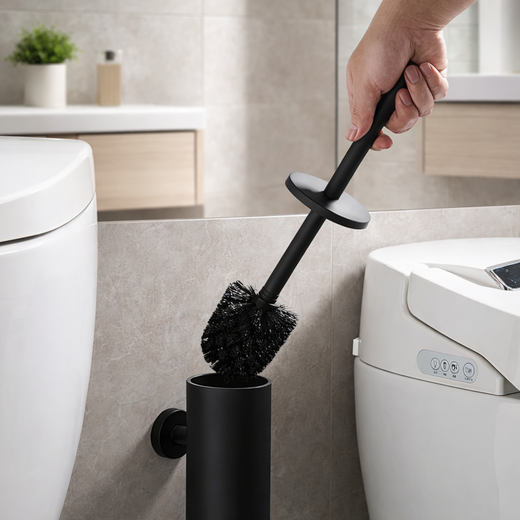 NeatSteel | Stylish Durable Stainless Steel Toilet Brush Set 1
