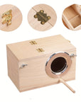 NestNest | Sturdy Natural Wooden Bird House Nesting Box with Perch 2